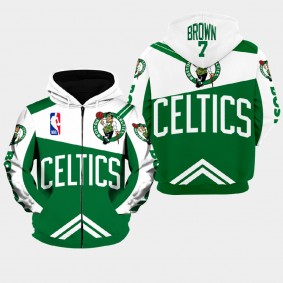 Boston Celtics Jaylen Brown Team logo Jacket Full-Zip Green