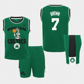 Boston Celtics Jaylen Brown Space Jam 2 Tank Top & Shorts Kit Green