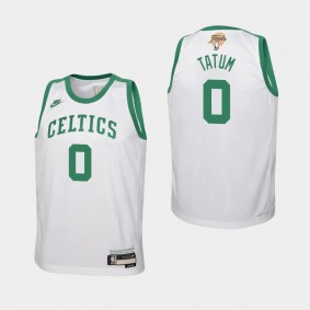 Boston Celtics 2022 NBA Finals Jayson Tatum Youth Jersey White Classic