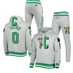 Boston Celtics Mash Up Capsule Jayson Tatum Gray Suits Hoodie and Sweatpants