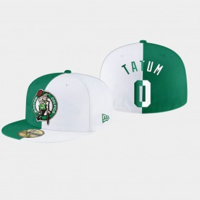 Boston Celtics Split White Green Jayson Tatum Hat 59FIFTY Fitted