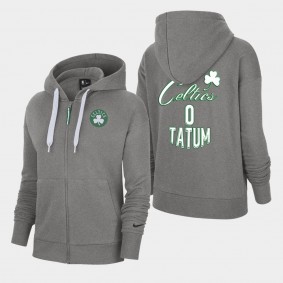 Boston Celtics Jayson Tatum Full-Zip Sport Hoodie Gray
