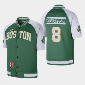Boston Celtics Josh Richardson Short Sleeve Jacket Kelly Green White