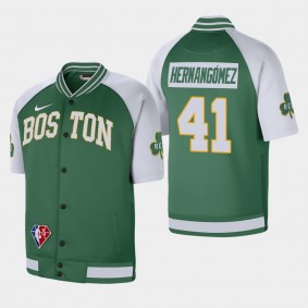 Boston Celtics Juancho Hernangomez Short Sleeve Jacket Kelly Green White