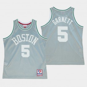 75th Anniversary Silver Boston Celtics Retired Player Kevin Garnett Jersey