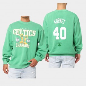 Boston Celtics Luke Kornet 2021 Vintage Champs Trophy Sweatshirt Green