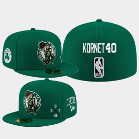 Luke Kornet Boston Celtics Player Multi 59FIFTY Fitted Hat Green