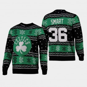 2021 Christmas Snowflake Boston Celtics Marcus Smart Sweater Black