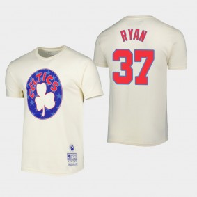 Boston Celtics #37 Matt Ryan Hardwood Classics Americana Freedom Cream T-shirt