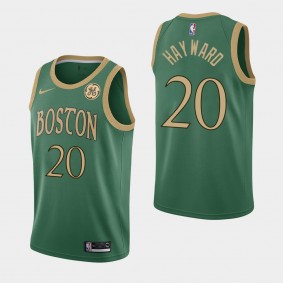 Men's Boston Celtics Gordon Hayward City Green 2019-20 GE Patch Jersey