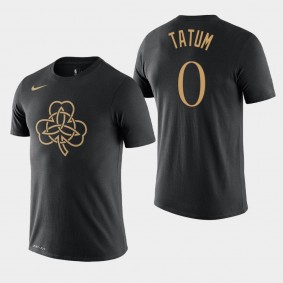 Men's Boston Celtics Jayson Tatum City Black 2019-20 Clover T-Shirt