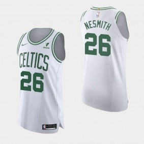 Boston Celtics Aaron Nesmith 2020-21 Association Authentic Vistaprint Patch Jersey White