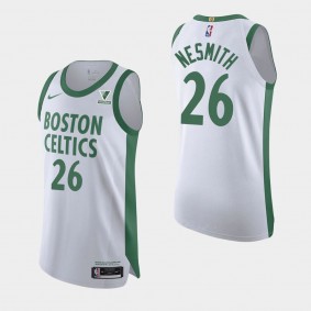 Boston Celtics Aaron Nesmith 2020-21 City Authentic Vistaprint Patch Jersey White