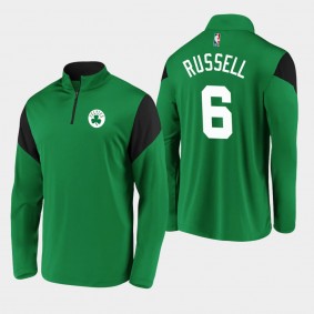 Bill Russell Primary Logo Color Block Quarter-Zip Boston Celtics Jacket Kelly Green