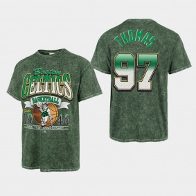 Boston Celtics #97 Brodric Thomas Mineral Wash Vintage Tubular 75th City T-shirt Green