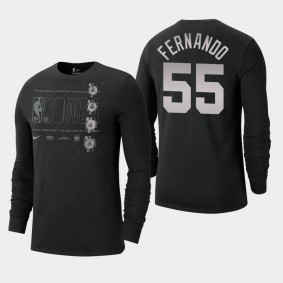 Bruno Fernando Courtside Black Boston Celtics T-shirt Long sleeve