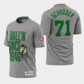 Dennis Schroder Boston Celtics 75th Anniversary Gray T-shirt Diamond