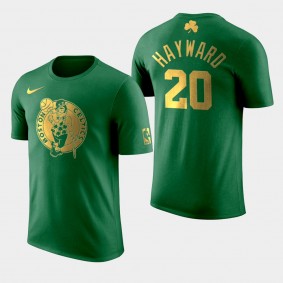 Boston Celtics Gordon Hayward St. Patrick's Day Green Golden Edition T-Shirt