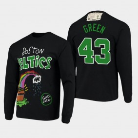Boston Celtics Javonte Green Applique Black Doodle Style Long Sleeve T-Shirt