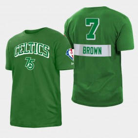 Jaylen Brown Boston Celtics 75th Anniversary Kelly Green T-shirt Brushed