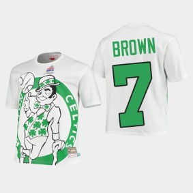 Jaylen Brown Boston Celtics Blown Out White T-Shirt