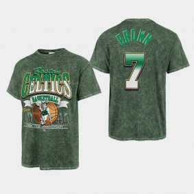 Jaylen Brown Boston Celtics Mineral Wash Green T-shirt Vintage Tubular