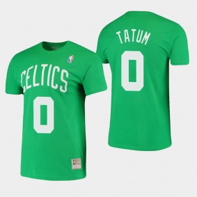 Boston Celtics Jayson Tatum Hardwood Classics Kelly Green Stitch T-Shirt
