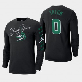 Jayson Tatum Boston Celtics long sleeve Black T-shirt Courtside