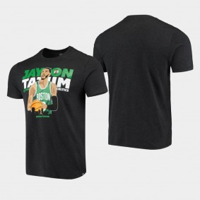 Boston Celtics Jayson Tatum Player Graphic Heathered Black T-Shirt