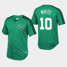 Boston Celtics Jo Jo White Winning Kelly Green Mesh Button Front T-Shirt