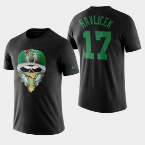 Boston Celtics John Havlicek Skull Mask Black 2019-nCoV T-Shirt