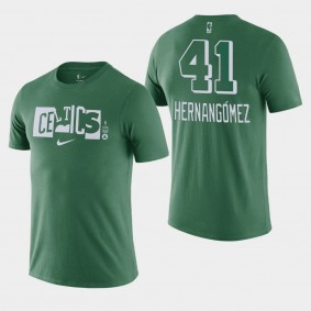 Juancho Hernangomez Boston Celtics Split Logo Kelly Green City Nike T-shirt