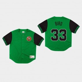 Boston Celtics Larry Bird Pure Shooter Green Mesh Button Front T-Shirt