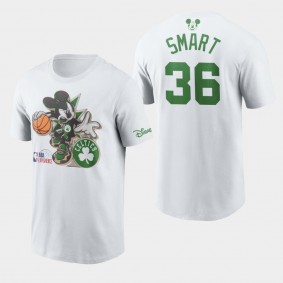 Boston Celtics Marcus Smart Disney White Mickey Mouse T-Shirt