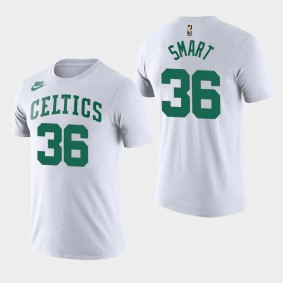 Boston Celtics Name and Number Marcus Smart White T-shirt