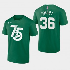 Boston Celtics #36 Marcus Smart Shooting Performance 75TH T-shirt Kelly Green