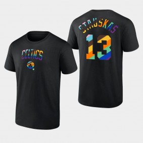 Nik Stauskas Boston Celtics Logo Pride Black T-shirt Fanatics Branded