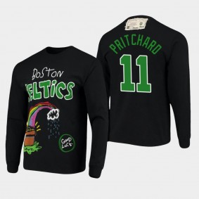 Boston Celtics Payton Pritchard Applique Black Doodle Style Long Sleeve T-Shirt
