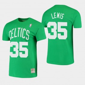 Boston Celtics Reggie Lewis Hardwood Classics Kelly Green Stitch T-Shirt
