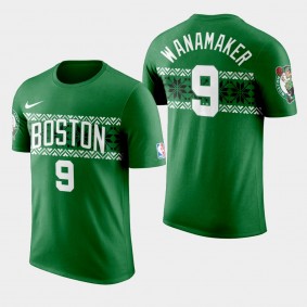 Boston Celtics Brad Wanamaker Ugly Christmas Kelly Green T-Shirt