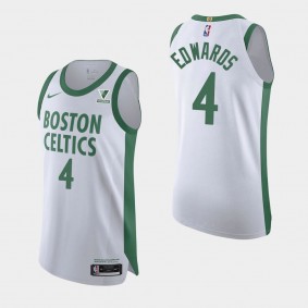 Boston Celtics Carsen Edwards 2020-21 City Authentic Vistaprint Patch Jersey White