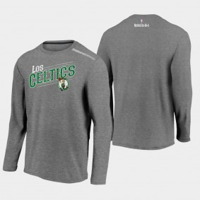 Boston Celtics 2021 Noches éne-Bé-A Authentic Shooting Long Sleeve Charcoal T-Shirt