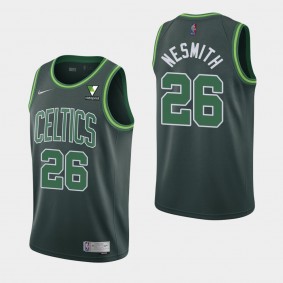 2021 Aaron Nesmith Boston Celtics Vistaprint Patch Green Jersey - Earned