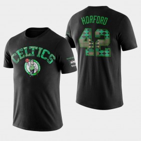 Boston Celtics Al Horford Kente Elbow Patch Two Hype Original 90's Team Black T-Shirt