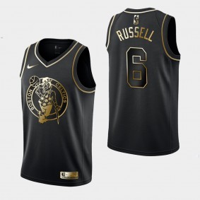 Men's Boston Celtics Bill Russell Golden Edition Black Jersey