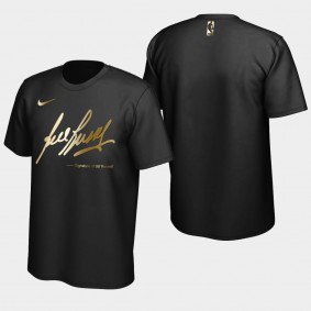 Boston Celtics Bill Russell Golden Limited Edition Black Signature T-Shirt