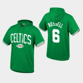 Boston Celtics Bill Russell Hardwood Classics Throwback French Terry Pullover Hoodie Kelly Green
