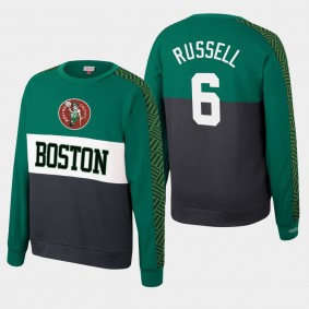 Boston Celtics Bill Russell Hardwood Classics Leading Scorer Fleece Pullover Sweatshirt Kelly Green