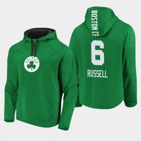 Boston Celtics Bill Russell Iconic Hoodie Defender Performance Primary Logo Kelly Green