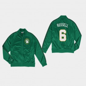 Boston Celtics Bill Russell Track Kelly Green Jacket
